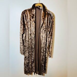 Crushed Velvet Golden Brown Open Front Cardigan‎ New Years Size XL